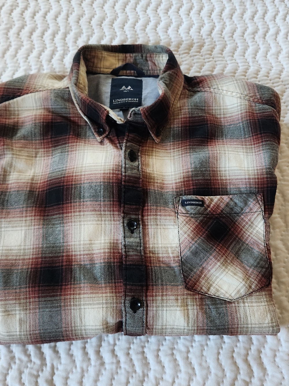 LINDBERGH Plaid Button-Front Shirt Men's Size L